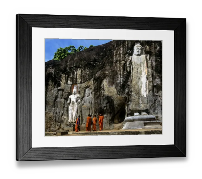 Framed Print : Buduruvagala, rock of Buddhist sculptures