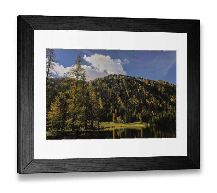 Framed Print : House at Etrachsee Lake in autumn