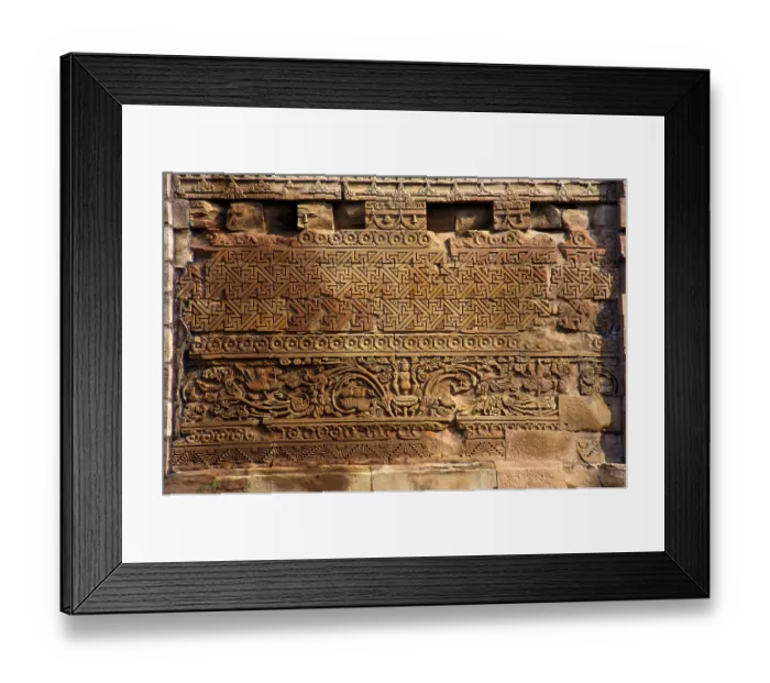 Framed Print : Carvings on Stupa Sarnath, Varanasi stone 2nd Century BC