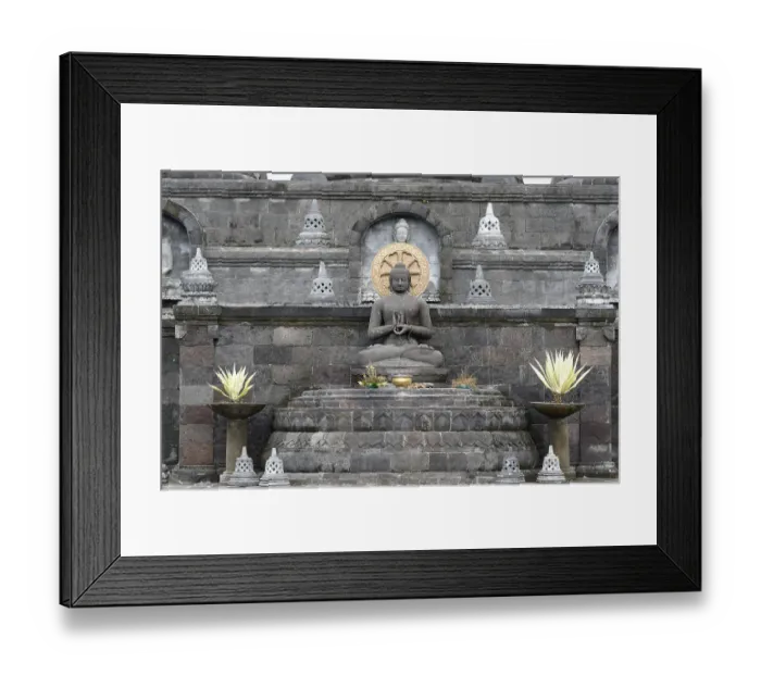 Framed Print : Brahma Asrama Vihara Temple, Buddha statue