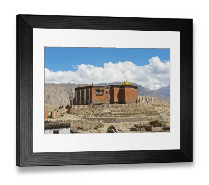 Framed Print : Tibetan Buddhism, red building of the Thubten Shedrup Dargyeling monastery Framed Print : Tibetan Buddhism, red building of the Thubten Shedrup Dargyeling monastery