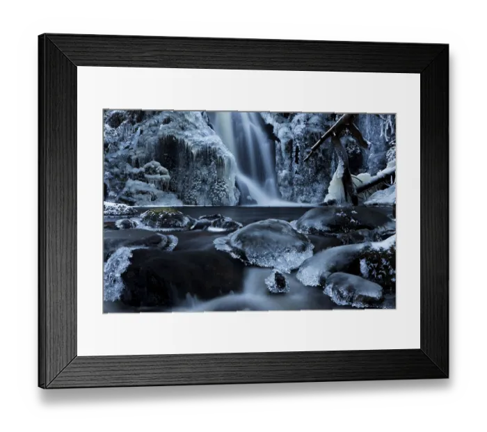 Framed Print : Icy waterfall at Falkau near Mt Feldberg
