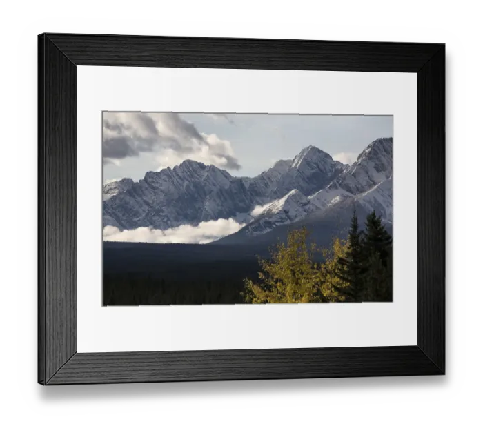 Framed Print : Alberta Canada fall time Rocky Mountains with snow