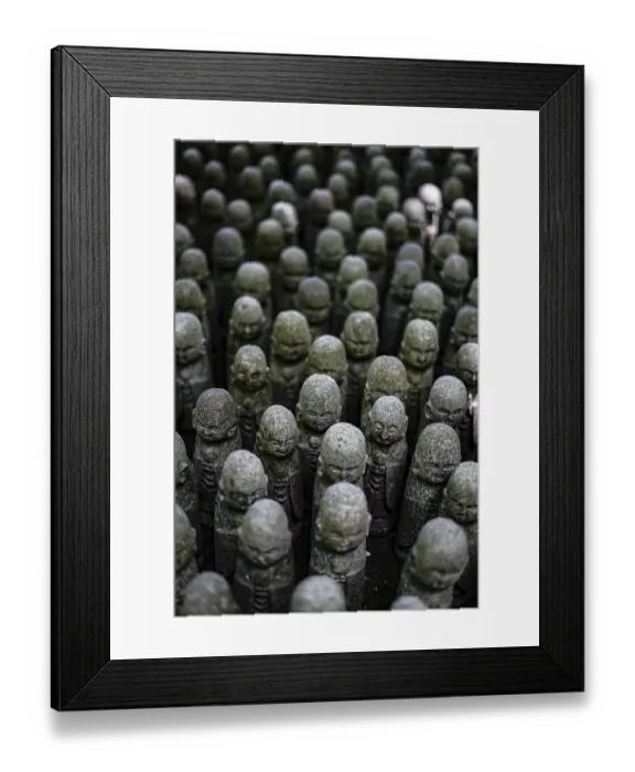 Framed Print : Many Jizos image. Shooting Location: Kamakura City
