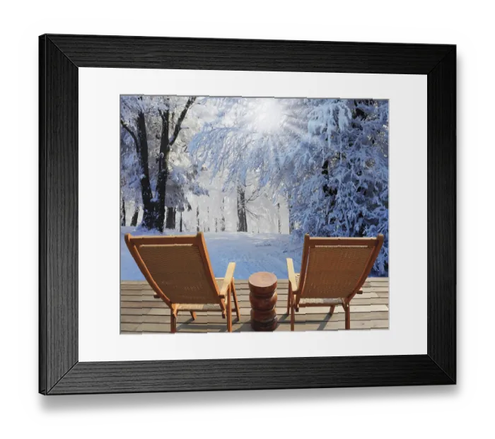 Framed Print : Christmas in the forest. Trees covered with snow