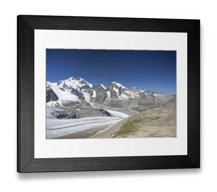 Framed Print : View from the Diavolezza to the mountains and glaciers