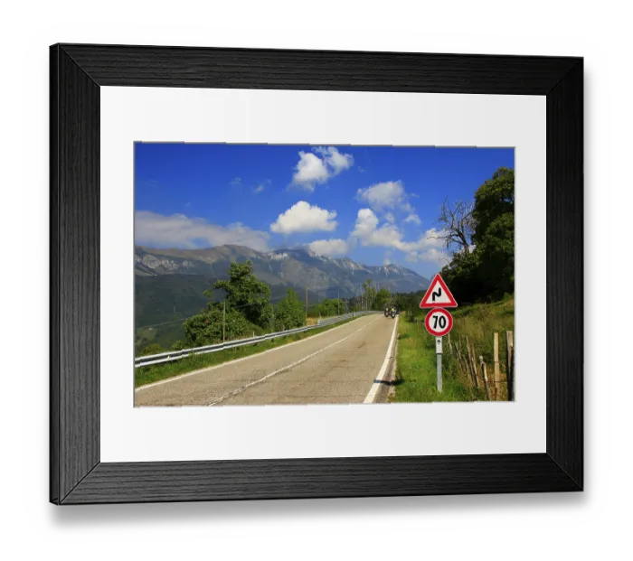 Framed Print : Mountain Road at Monte Baldo Mountain Road at Monte Baldo
