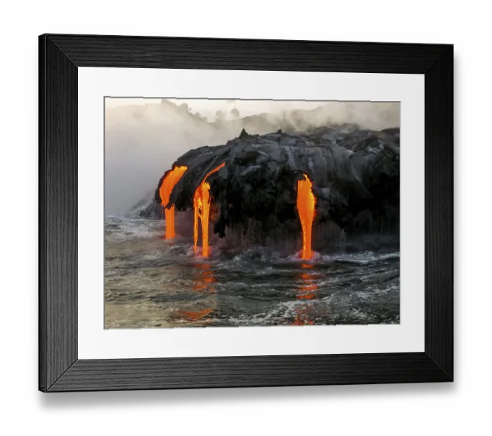 Framed Print : Sea view of Kilauea Volcano in Big Island