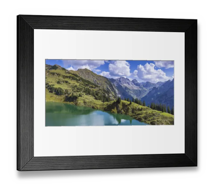Framed Print : Panorama over the Seealpsee, behind it the Oytal