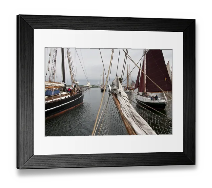 Framed Print : On 19 May 2012 - Rum Regatta in Flensburg - International meeting of historic sailing commercial vessels - Museumshafen
