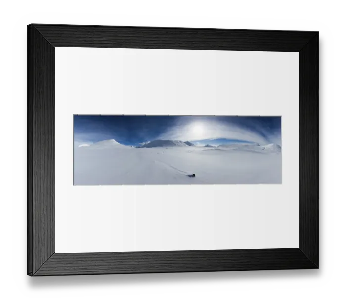 Framed Print : Mountain landscape and mountains in the snow