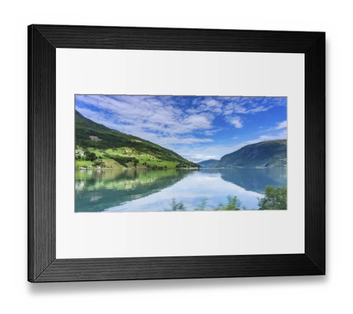 Framed Print : Beautiful landscape in Norway with Summer weather and sunshine Framed Print : Beautiful landscape in Norway with Summer weather and sunshine
