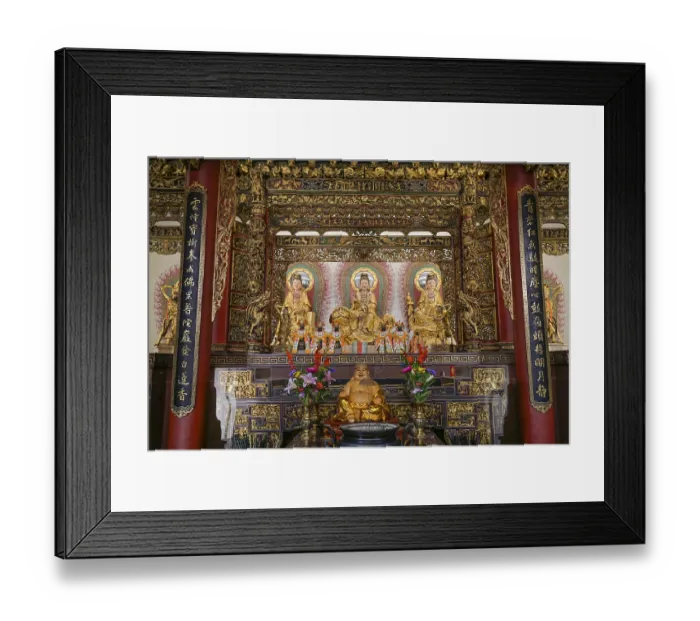 Framed Print : Buddhist figures, Guan-Yin, Gushan Daitian Temple Framed Print : Buddhist figures, Guan-Yin, Gushan Daitian Temple