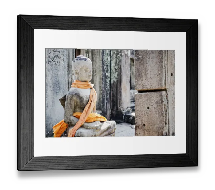 Framed Print : Cambodian ancient buddha statue in famous landmark angkor wat temple siem reap cambodia Framed Print : Cambodian ancient buddha statue in famous landmark angkor wat temple siem reap cambodia