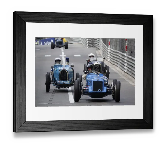 Framed Print : Parade of vintage pre-war racing cars