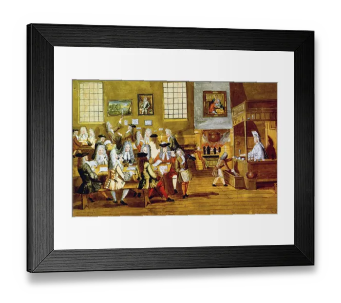 Framed Print : Historians define English coffeehouses as public social houses during the 17th and 18th centuries Framed Print : Historians define English coffeehouses as public social houses during the 17th and 18th centuries