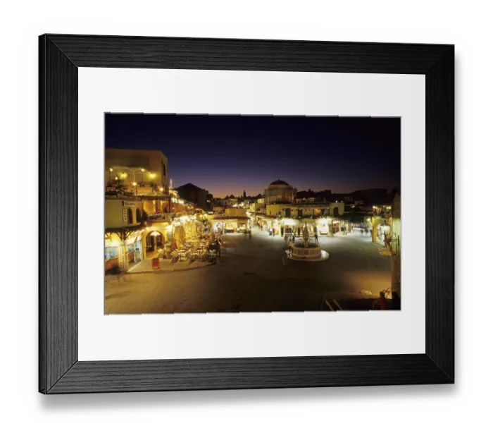 Framed Print : Evening atmosphere in the historic centre of Rhodes City Framed Print : Evening atmosphere in the historic centre of Rhodes City