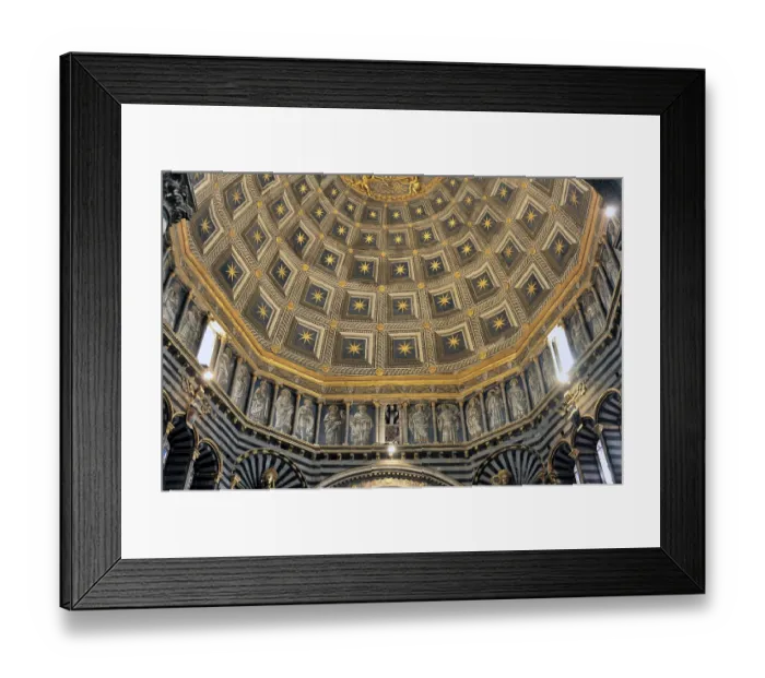 Framed Print : Interior view of dome of Siena Cathedral Santa Maria Assunta in Romanesque-Gothic architectural style Framed Print : Interior view of dome of Siena Cathedral Santa Maria Assunta in Romanesque-Gothic architectural style