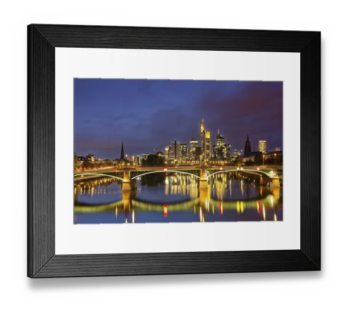 Framed Print : Skyline at dusk, Taunusturm, Tower 185