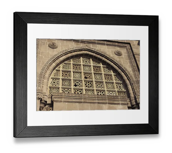 Framed Print : Jali made of stone on main gate of The Gateway of India