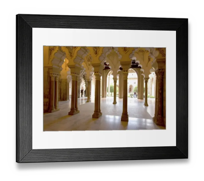 Framed Print : Ornate stone carved arched passageway of the Santa Isabel Patio