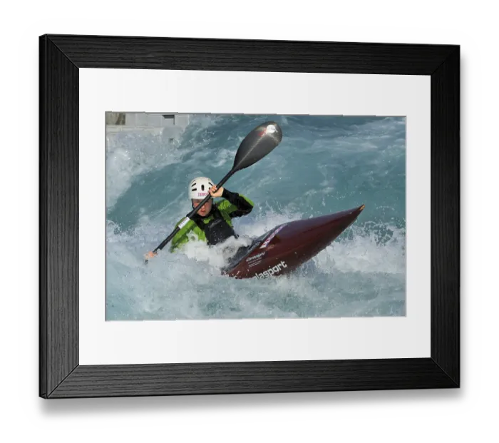 Framed Print : A canoeist at the 2012 Olympic White Water Centre on opening day Framed Print : A canoeist at the 2012 Olympic White Water Centre on opening day