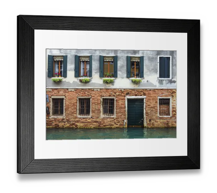 Framed Print : Historic buildings in the historic centre of Venice in Italy