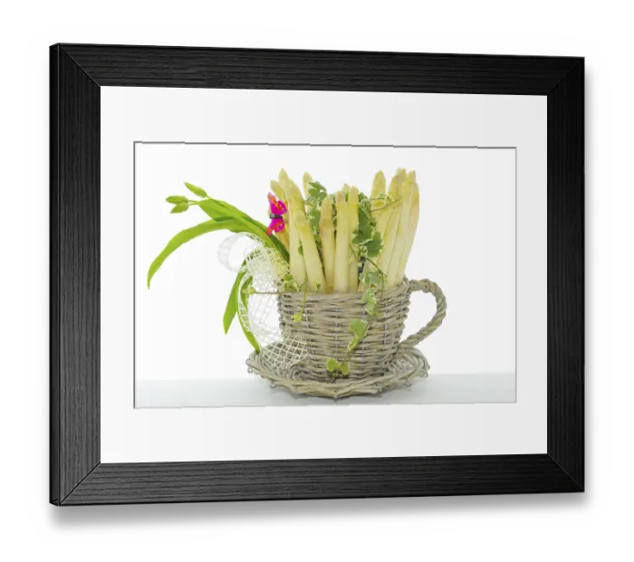 Framed Print : White asparagus with garlic, as a decoration White asparagus with garlic Framed Print : White asparagus with garlic, as a decoration White asparagus with garlic