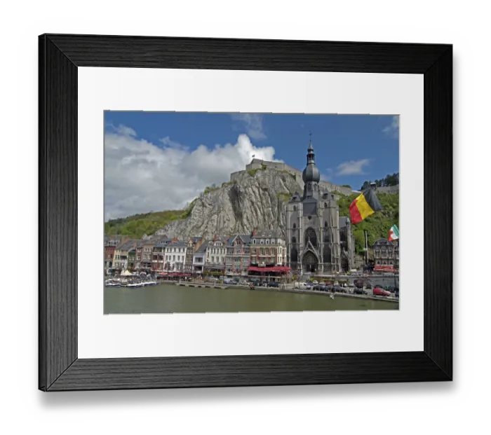 Framed Print : Belgium - Dinant - with Notre Dame Cathedral - Citadel - Meuse Framed Print : Belgium - Dinant - with Notre Dame Cathedral - Citadel - Meuse