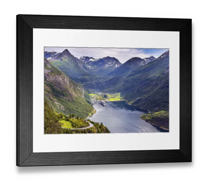Framed Print : The largest, most beautiful and famous Norwegian fjord Geiranger Framed Print : The largest, most beautiful and famous Norwegian fjord Geiranger