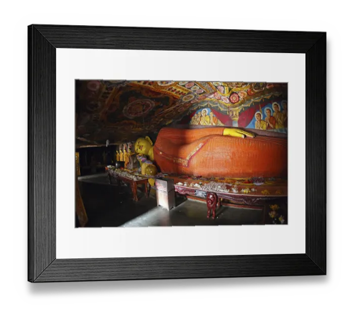 Framed Print : Aluvihara rock cave temple starts at 3rd century bc where the Buddhist scriptures (tipitaka)