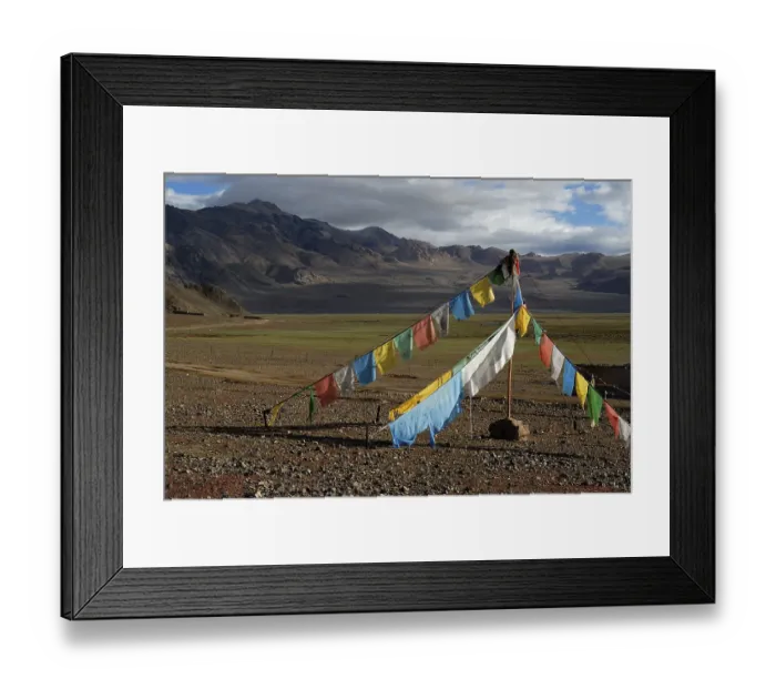 Framed Print : Tibetan prayer flags near the Indus Framed Print : Tibetan prayer flags near the Indus