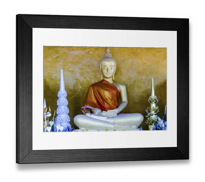 Framed Print : Buddha statue in thailand, digital photo picture as a background Framed Print : Buddha statue in thailand, digital photo picture as a background