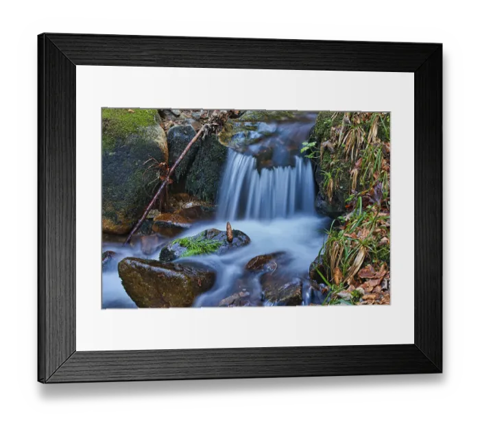Framed Print : Little brook in the forest, long exposure