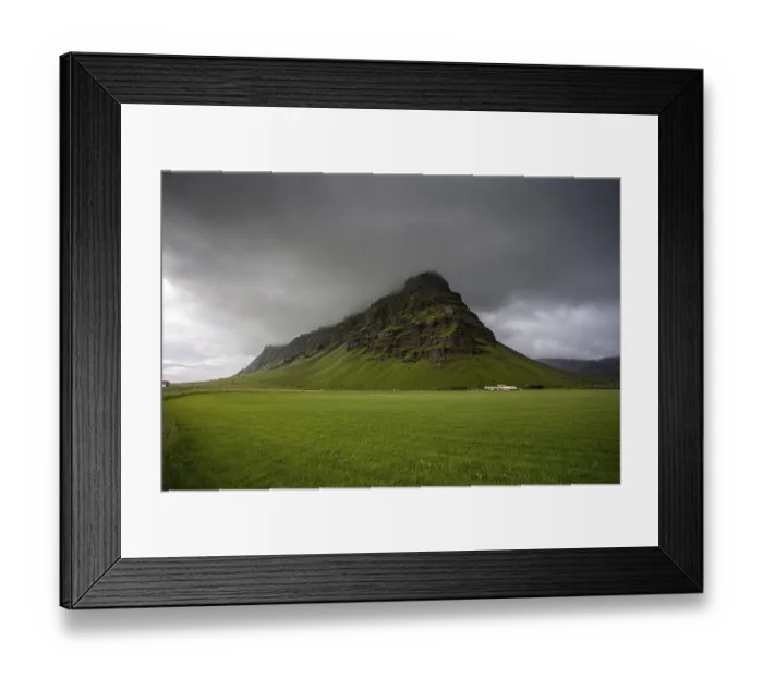 Framed Print : Drangurinn Rock, a mysterious giant boulder Framed Print : Drangurinn Rock, a mysterious giant boulder