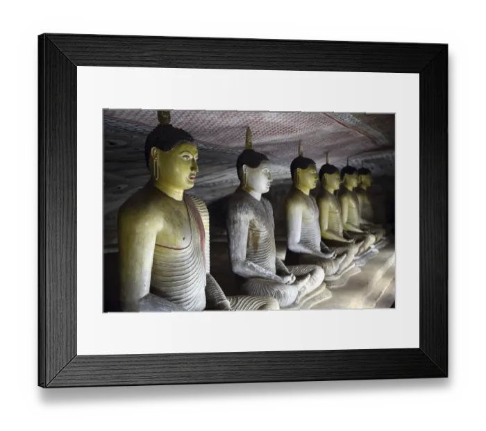 Framed Print : Buddha statues in Dambulla Cave Temple, Sril Lanka