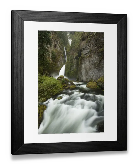 Framed Print : Wahclella Falls in the Columbia River Gorge