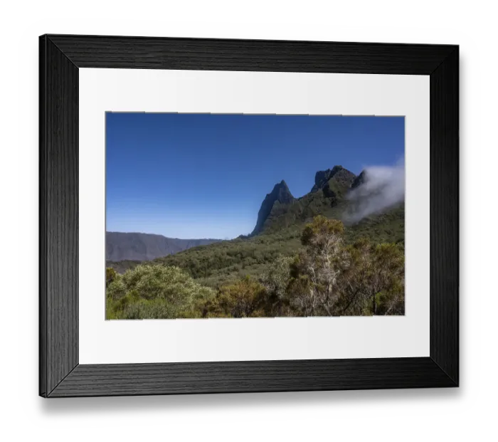 Framed Print : Morne de Fourche (right) and the remparts of the Piton Maido (left) of the Cirque de Mafate Framed Print : Morne de Fourche (right) and the remparts of the Piton Maido (left) of the Cirque de Mafate
