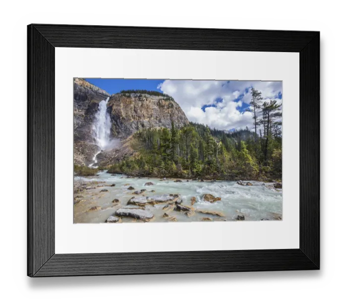 Framed Print : The tremendous falls Takakkaw formed by thawing of glacier Daly
