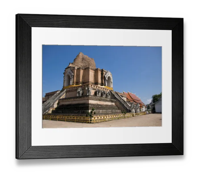 Framed Print : Wat Chedi Luang translates literally from the Thai as Monastery of the Great Stupa