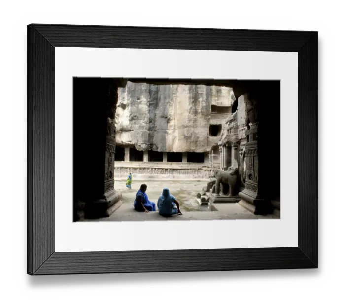 Framed Print : Tourist at Kailash temple, Ellora caves