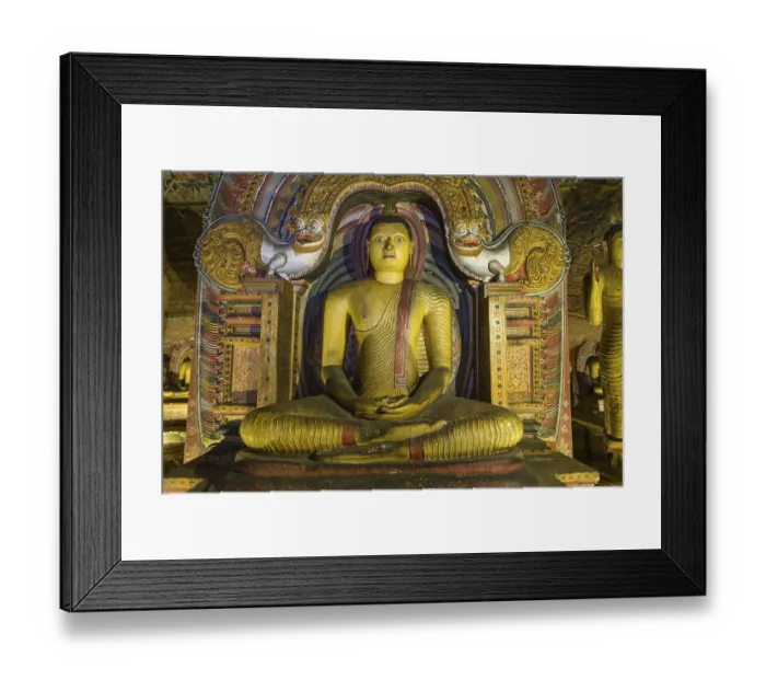 Framed Print : The golden temple of Dambulla is world heritage site and has a total of a total of 153 Buddha statues