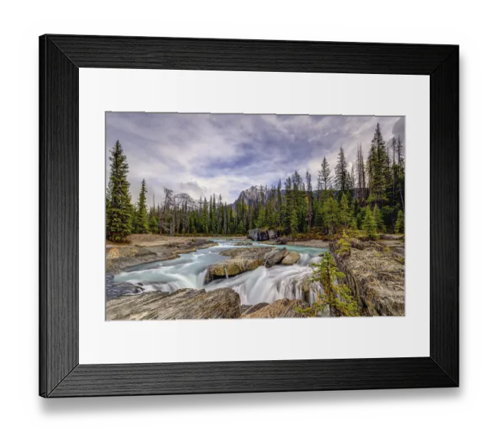 Framed Print : Beautiful autumn landscape scene in mountain in background in Yoho National Parkwest Canada