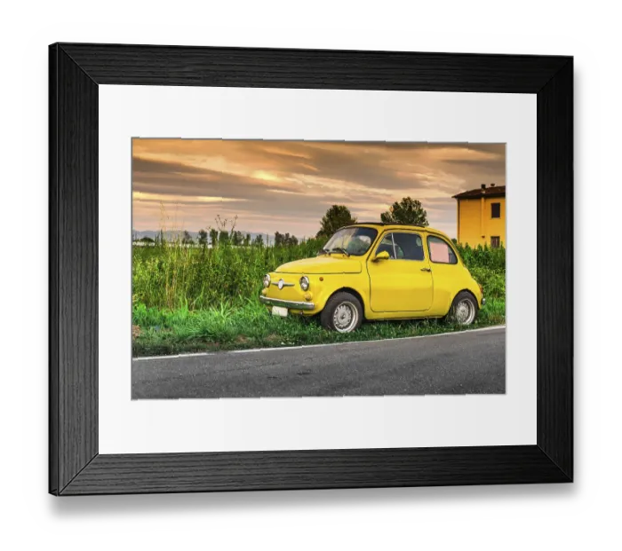 Framed Print : Small vintage italian car Fiat Abarth