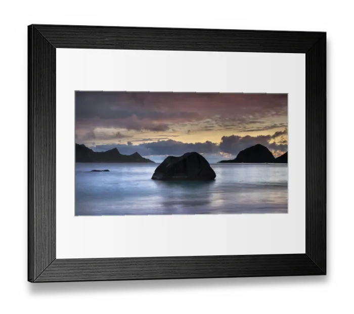 Framed Print : Evening mood at the beach of Haukland Framed Print : Evening mood at the beach of Haukland