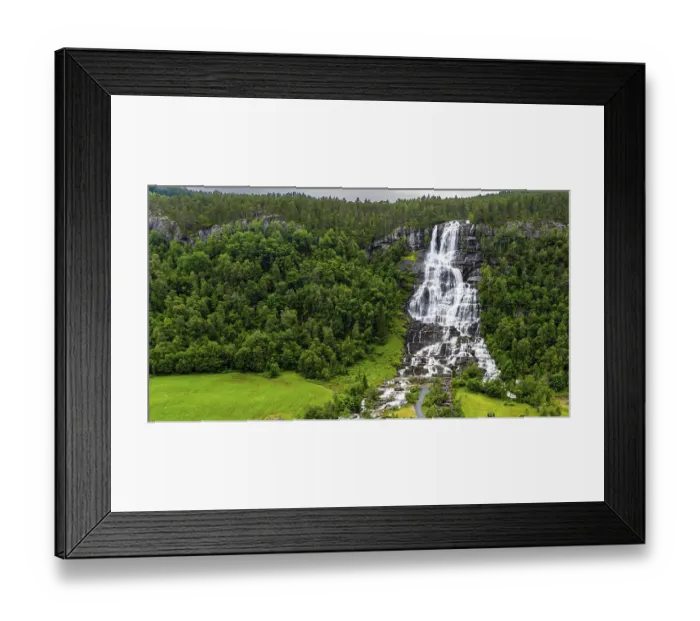 Framed Print : The colossal roaring waterfall Twindefossen Framed Print : The colossal roaring waterfall Twindefossen