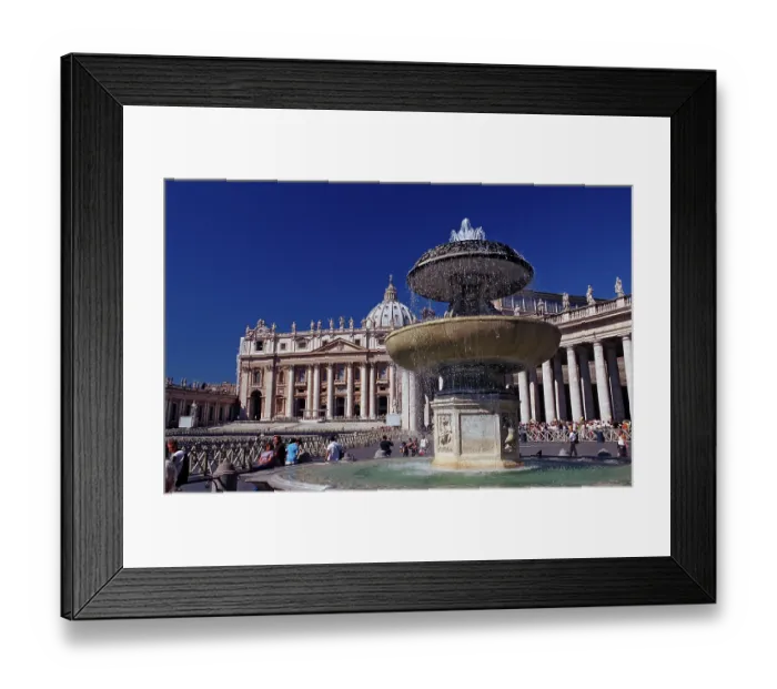 Framed Print : Fountain in St Peter's Square, Italy