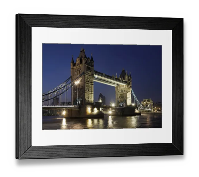 Framed Print : View over the Thames to the Tower and the City and 30 St Mary Axe (formerly the Swiss Re Building)