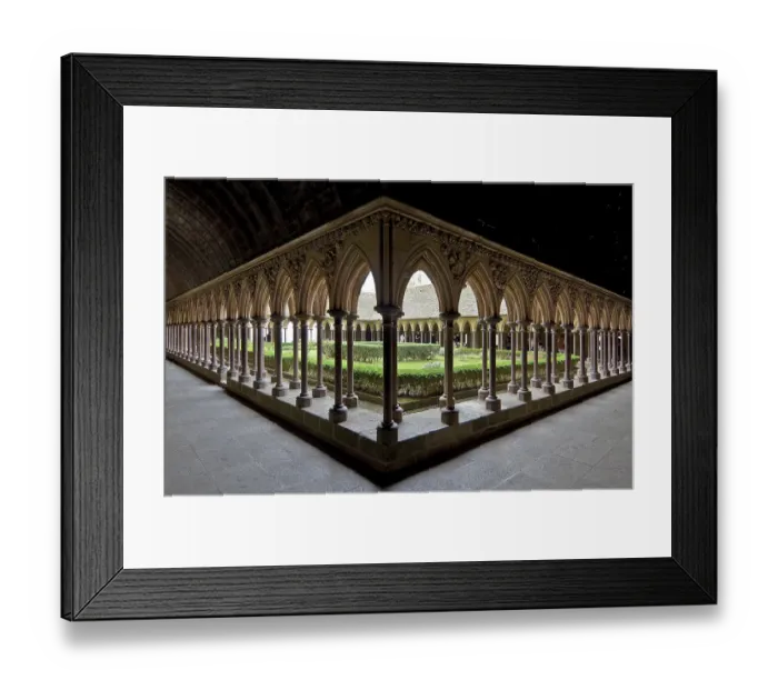 Framed Print : Left southern and right eastern cloister wings Framed Print : Left southern and right eastern cloister wings