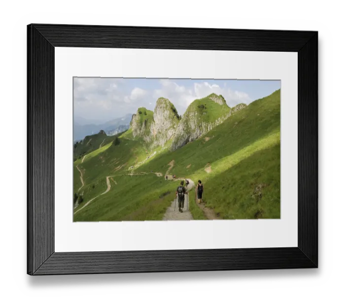 Framed Print : Mountain walkers in the Rotwand area Framed Print : Mountain walkers in the Rotwand area